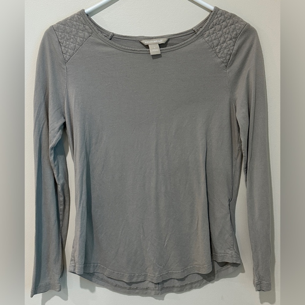 Banana Republic Gray Long Sleeve Top